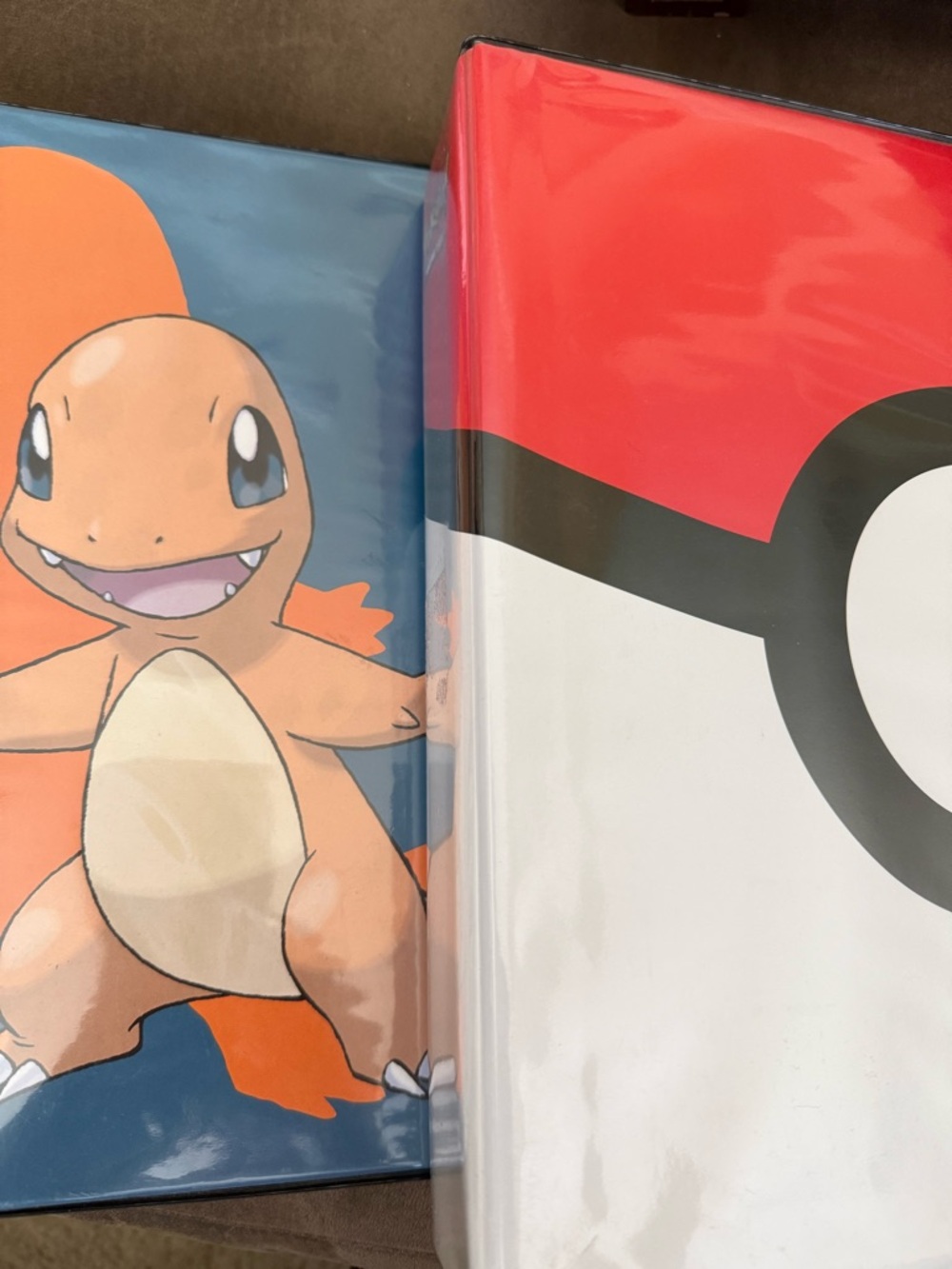 2 Pokemon Card Binders with Charmander Art - Orange, Blue, Red, White,